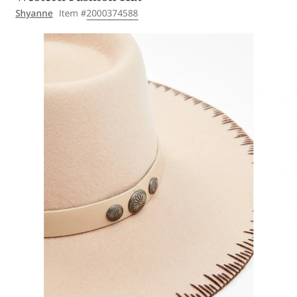 Boot Barn Shyanne Pinky Tan Embroidered Edge Western Fashion Flat Brim Hat OS
